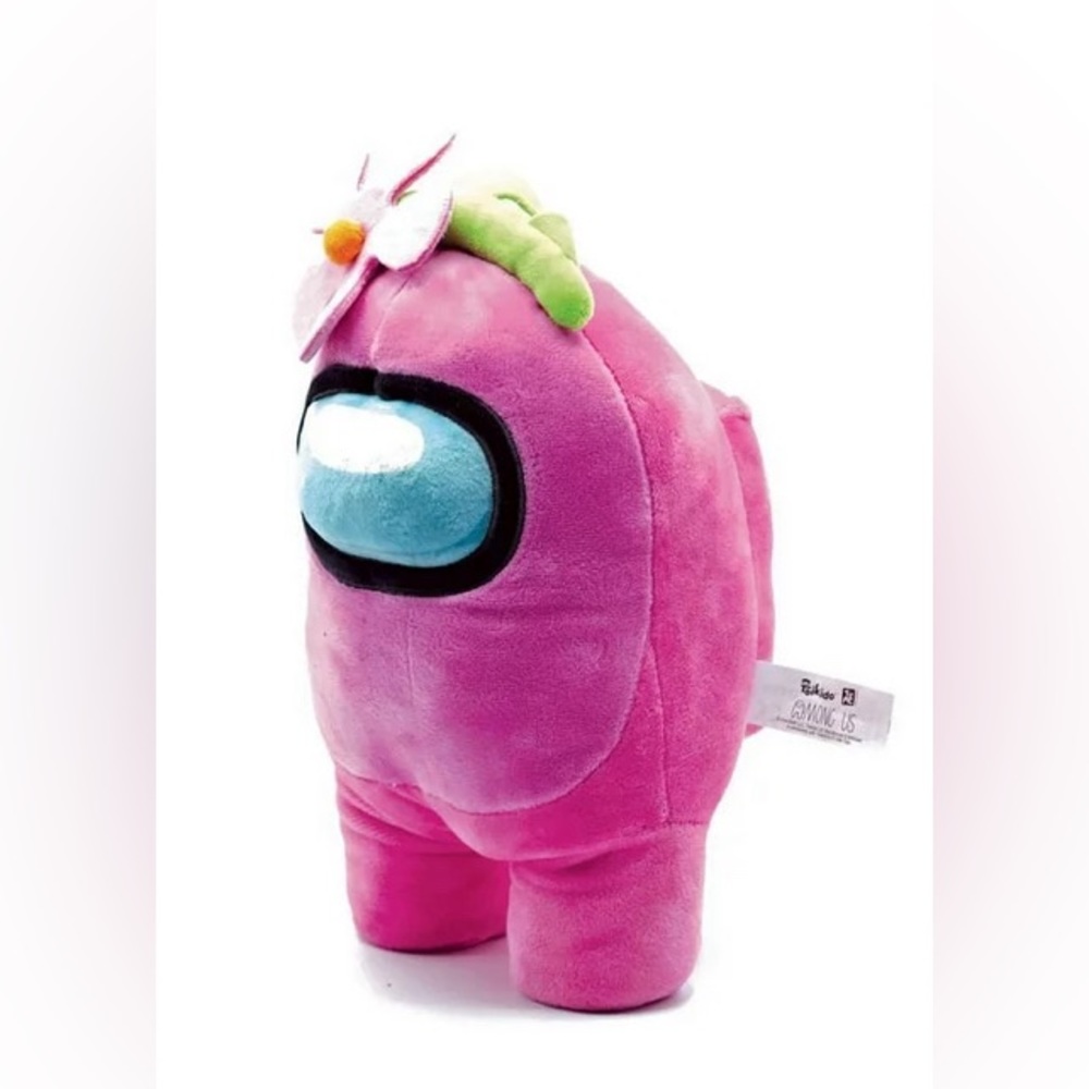 Pink among us plush with flower